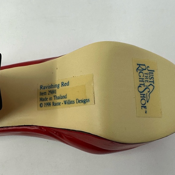 Vintage Just The Right Shoe by Raine New In Box 1998 Ravishing Red 25001 B6 - Picture 5 of 7